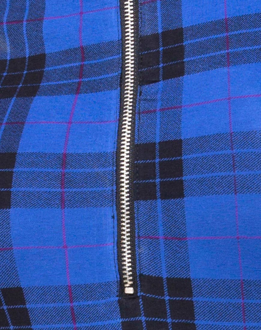 Molaka Highneck Bodice in Tartan Blue - Image 5