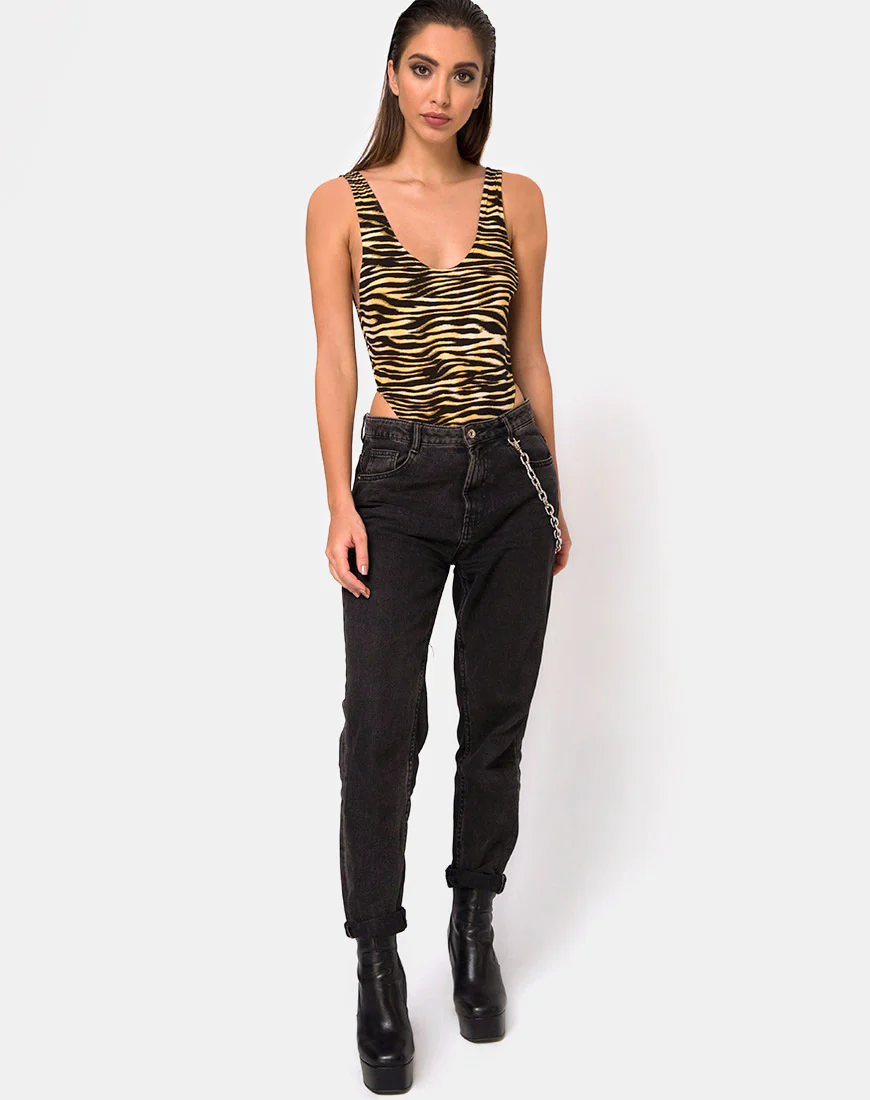 Molemo Plunge Bodice in Zip's Zebra Brown - Image 3