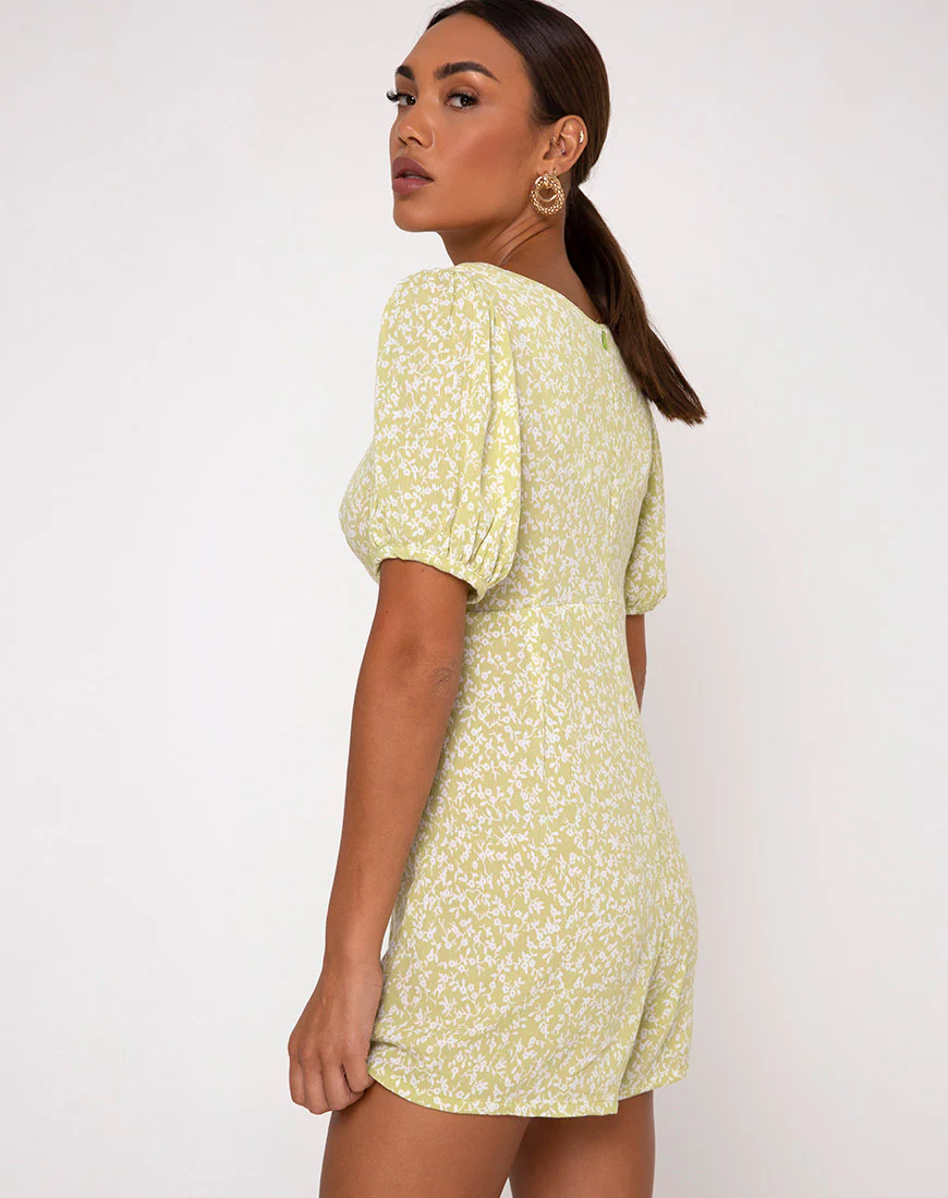 Monali Playsuit in Crinkle Botanic Mint Foam - Image 2