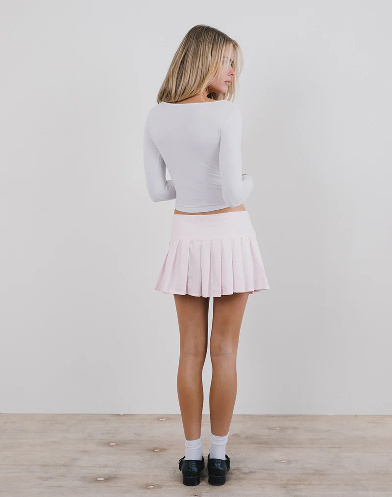 Monana Wrap Micro Skirt in Light Pink - Image 3