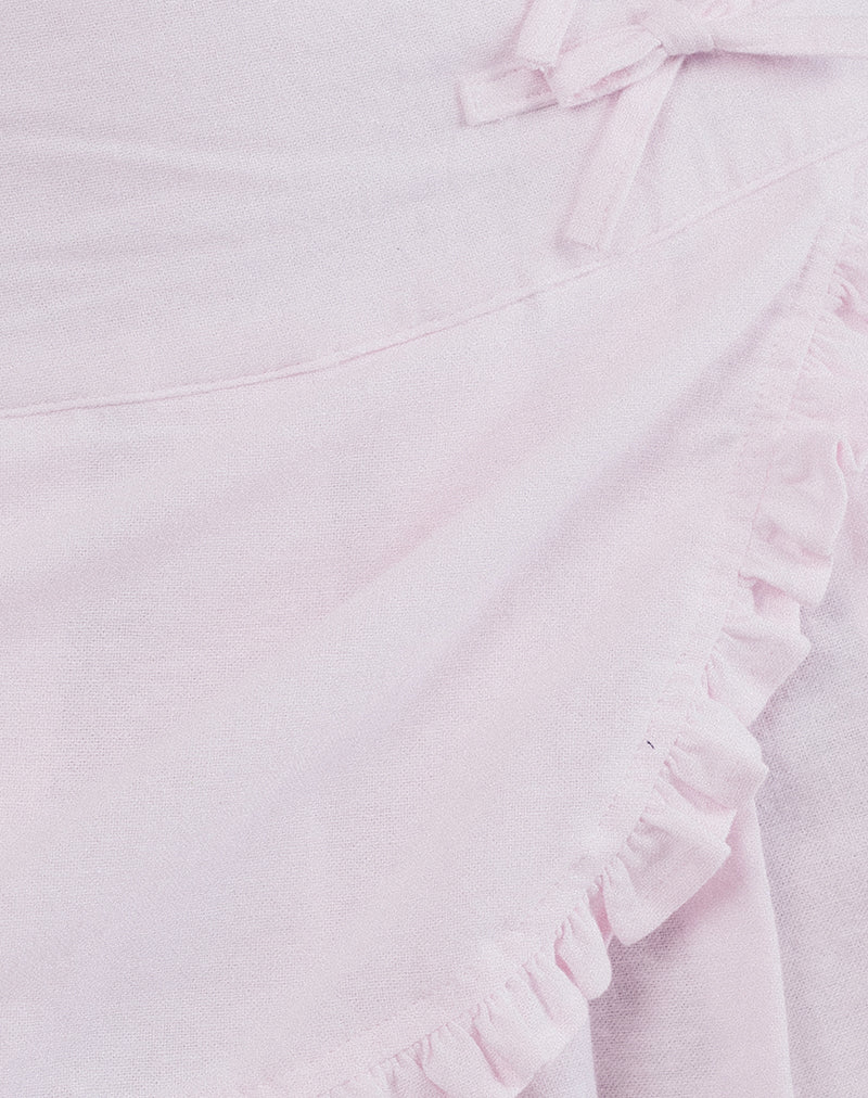 Monana Wrap Micro Skirt in Light Pink - Image 6