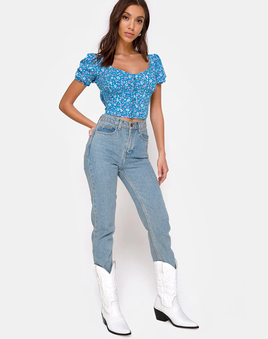 Monda Top in Bloom Baby Blue - Image 4