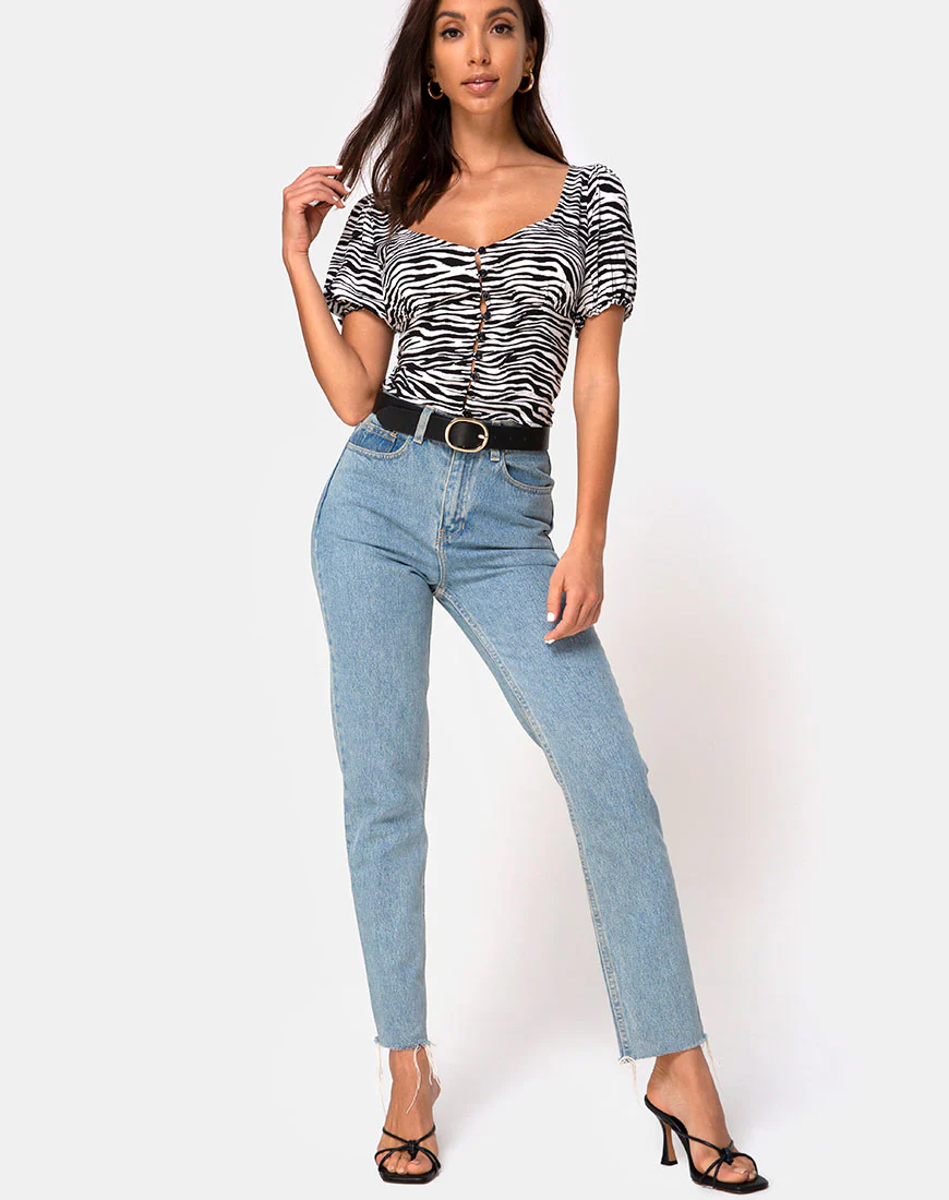 Monda Crop Top in Classic Zebra - Image 3