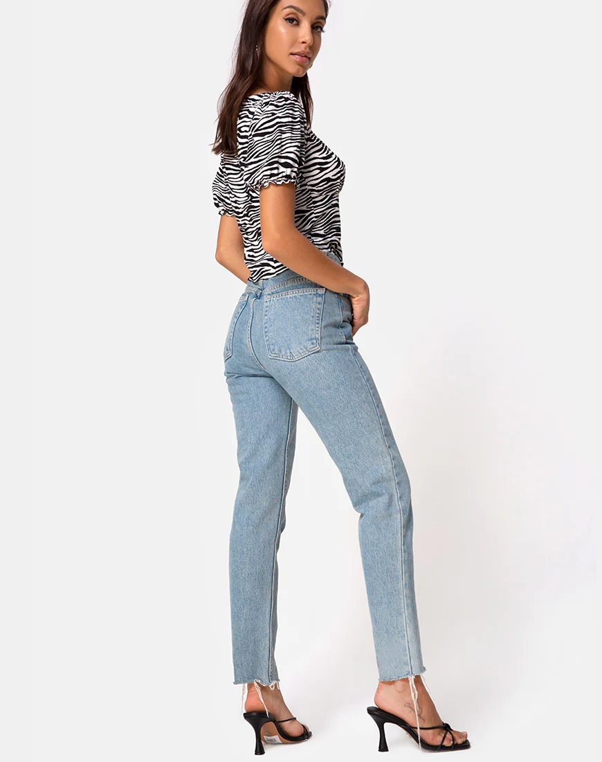 Monda Crop Top in Classic Zebra - Image 4