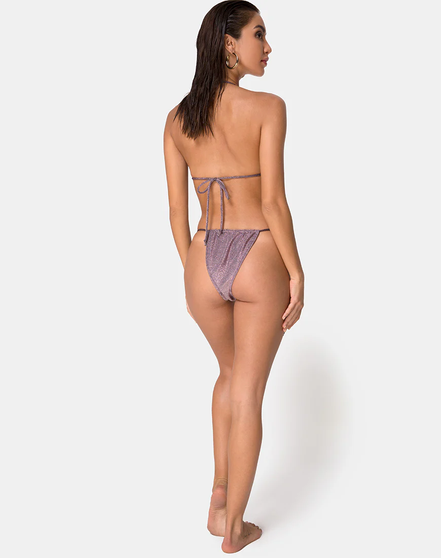Mone Bikini Top in Gunmetal Glitter - Image 4