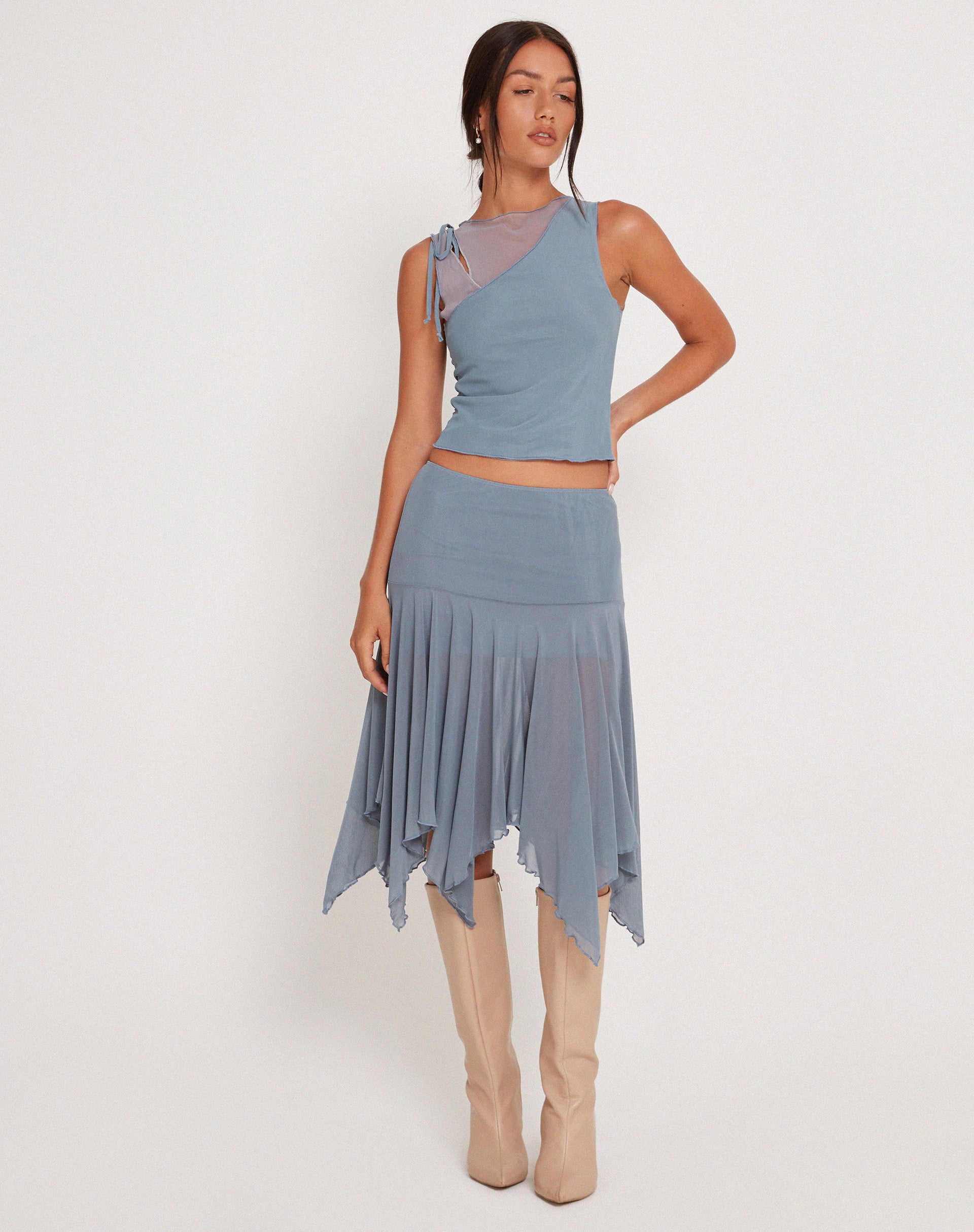 Moni Vest in Blue Grey Mesh - Image 6