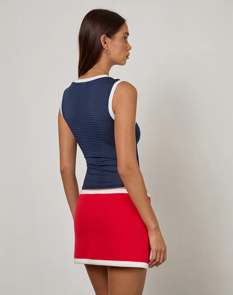 Monlo Top in Airtex Navy with Red Stripe - Image 4