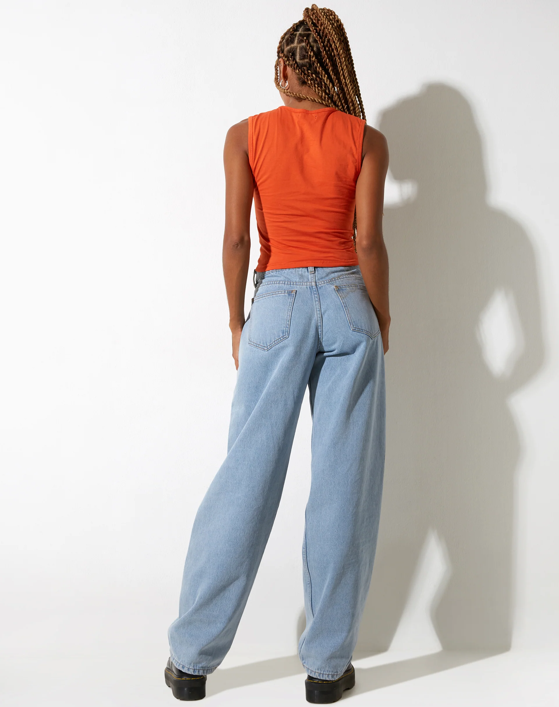 Monlo Vest Top in Aperol Spritz Orange Lips - Image 4