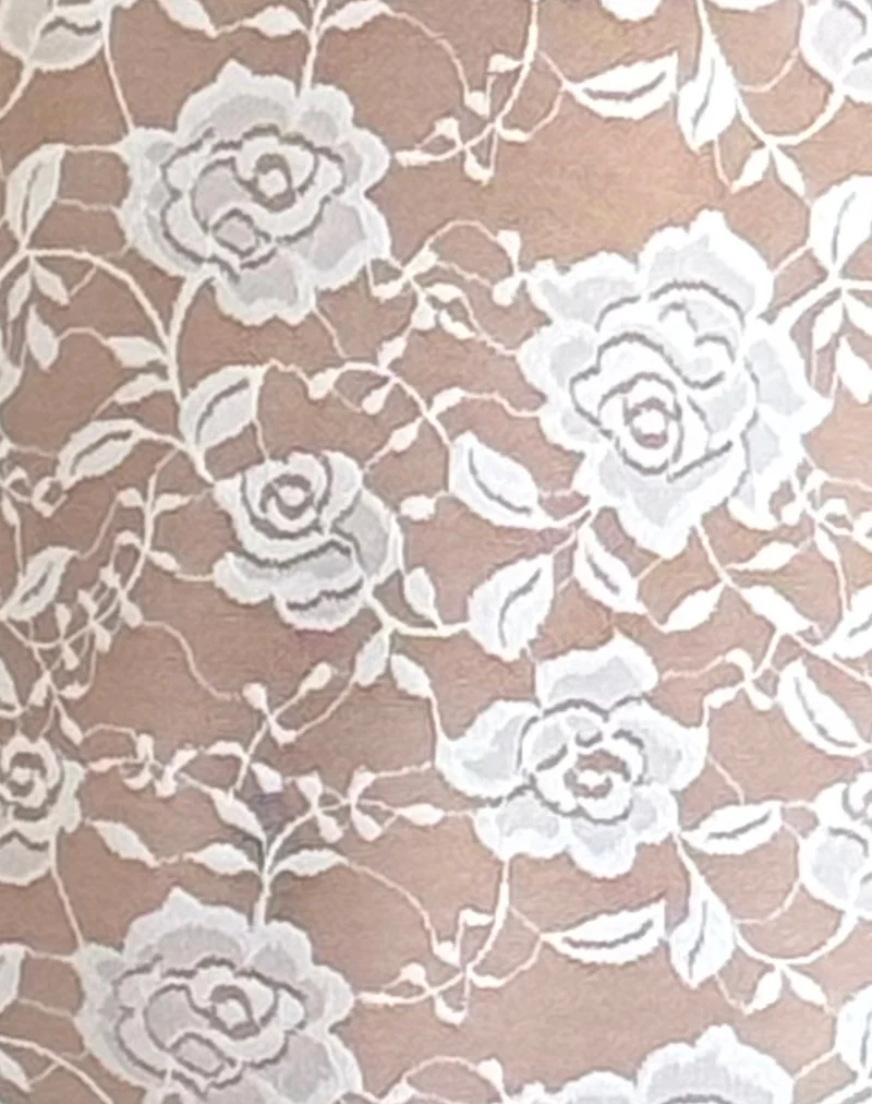 Monlo Unlined Top in Ivory Big Rose Lace - Image 7