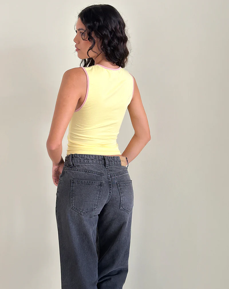 Monsela Top in Buttermilk with Ballet Pink Binding - Image 3