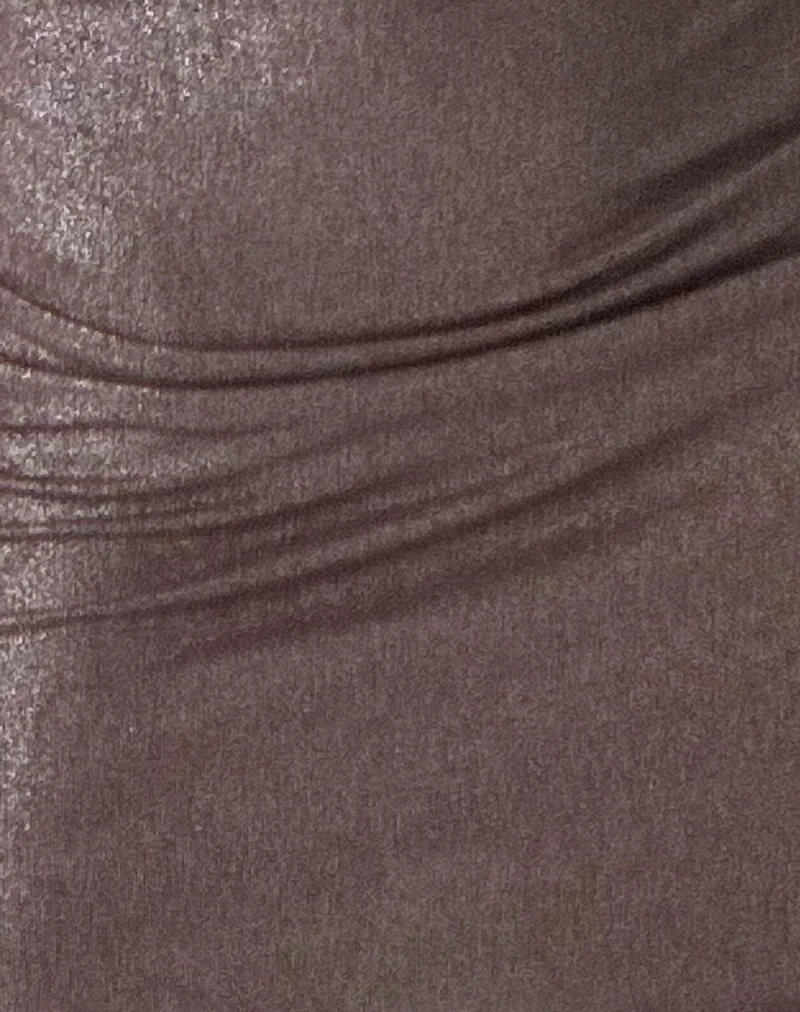 Montana Halter Mini Dress in Shimmer Brown - Image 5