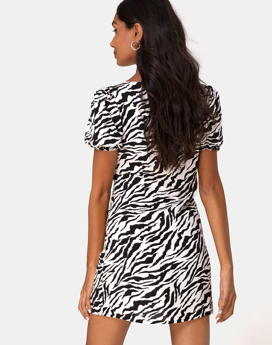 Montero Mini Dress in 90's Zebra - Image 3