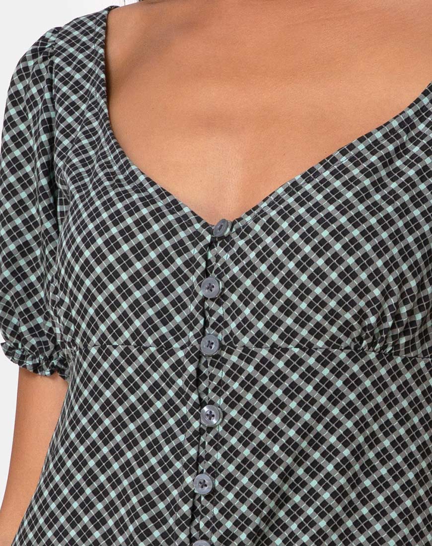 Montero Mini Dress in Check it Out Green - Image 5