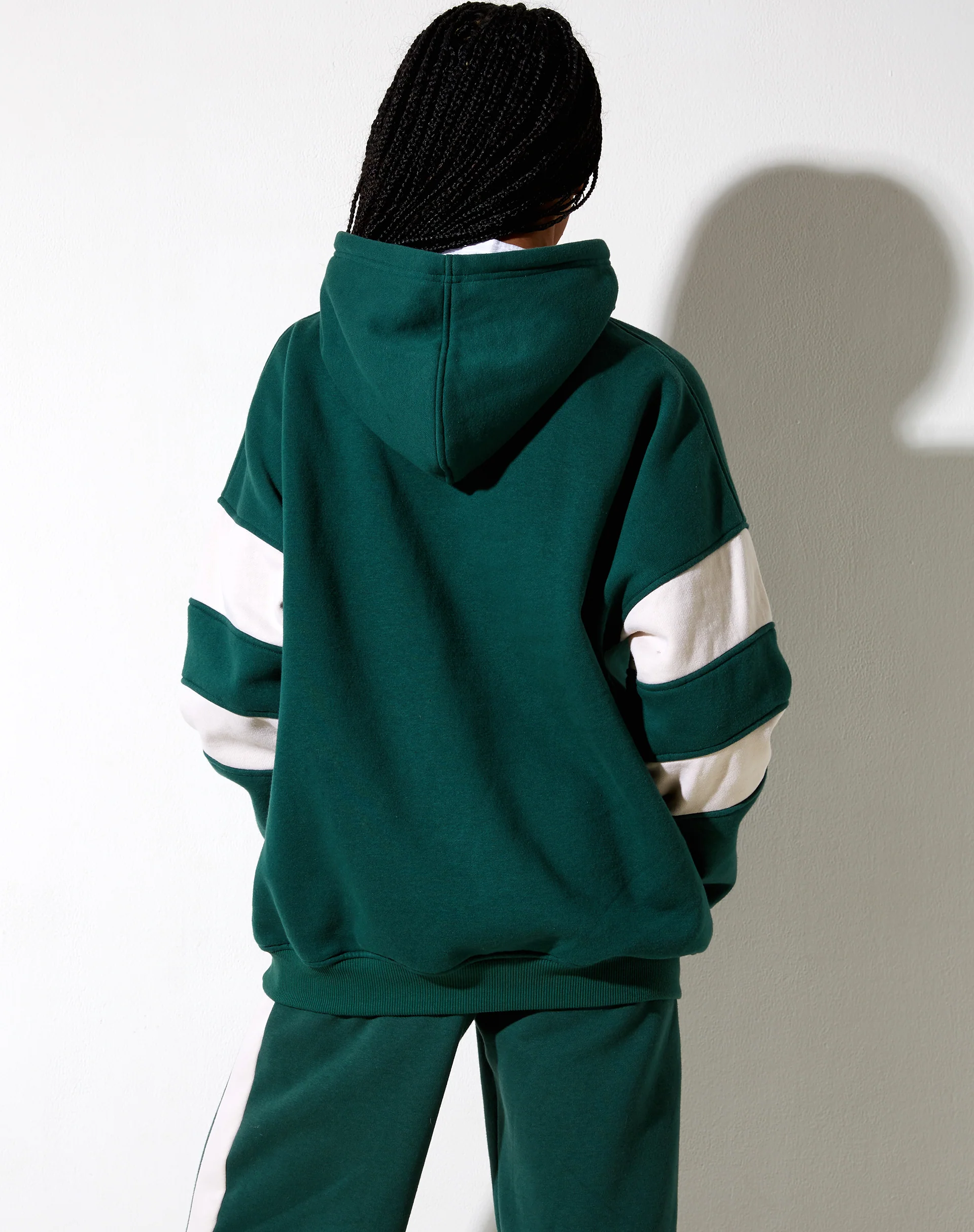 Mora Hoodie in Forest Green and Winter White Sporting Club Mix Embro - Image 5