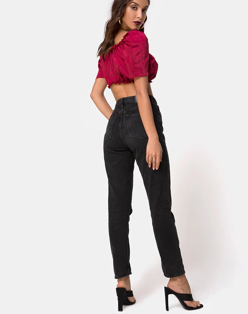 Morgan Top in Satin Cherry - Image 5