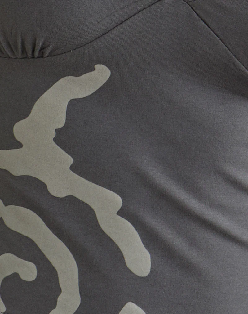 Morty Top in Spiral Charcoal Grey - Image 7