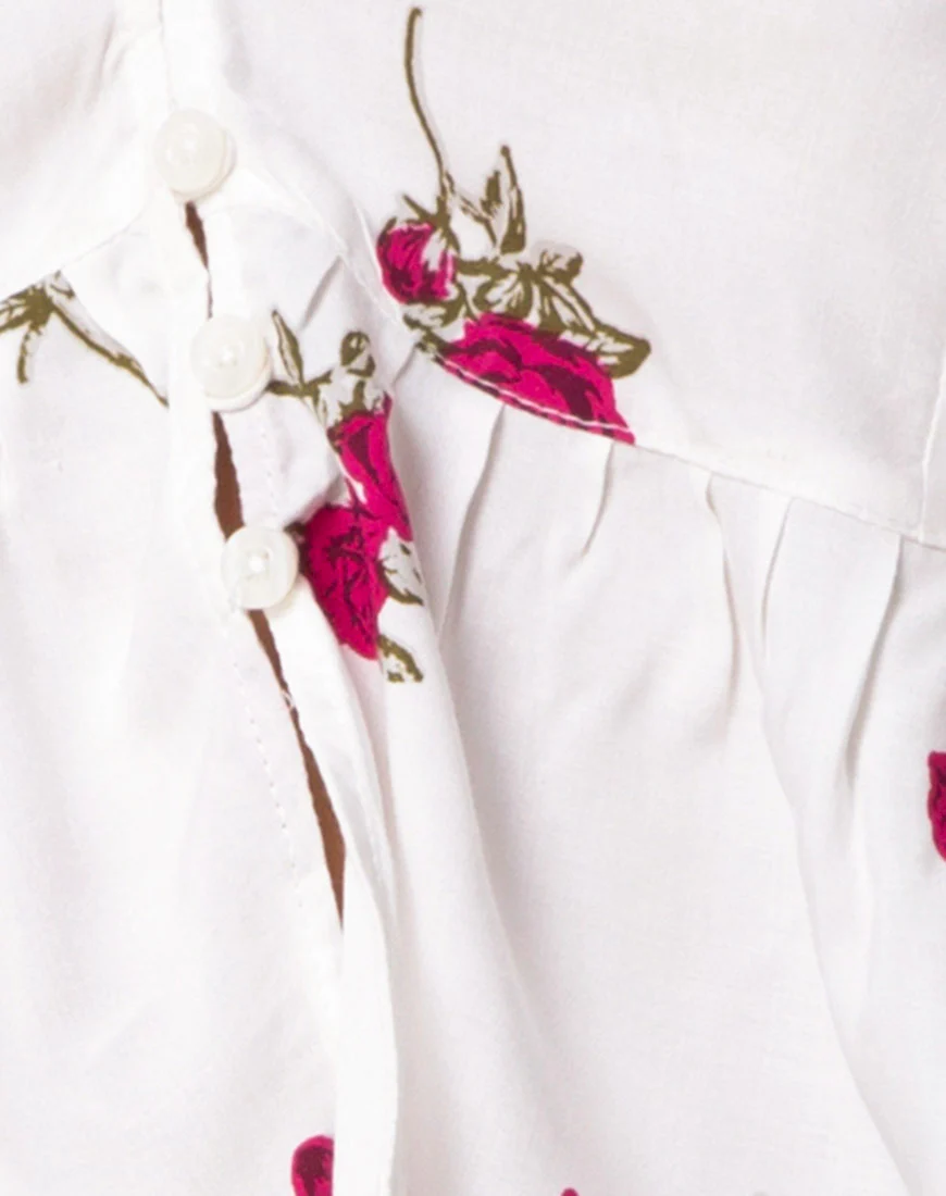 Mosca Plunge Top in Grunge Rose Ivory - Image 6