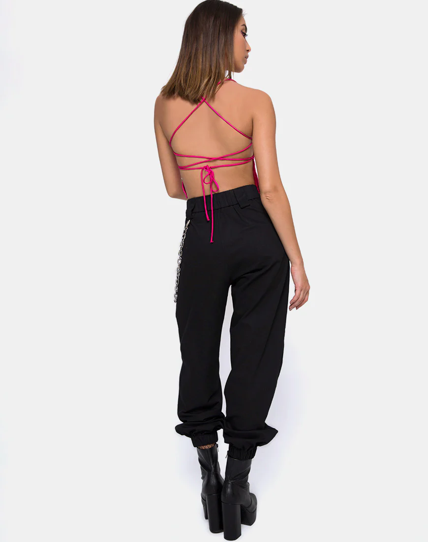 Mosley Cami Top in Fuschia Satin Pink - Image 4