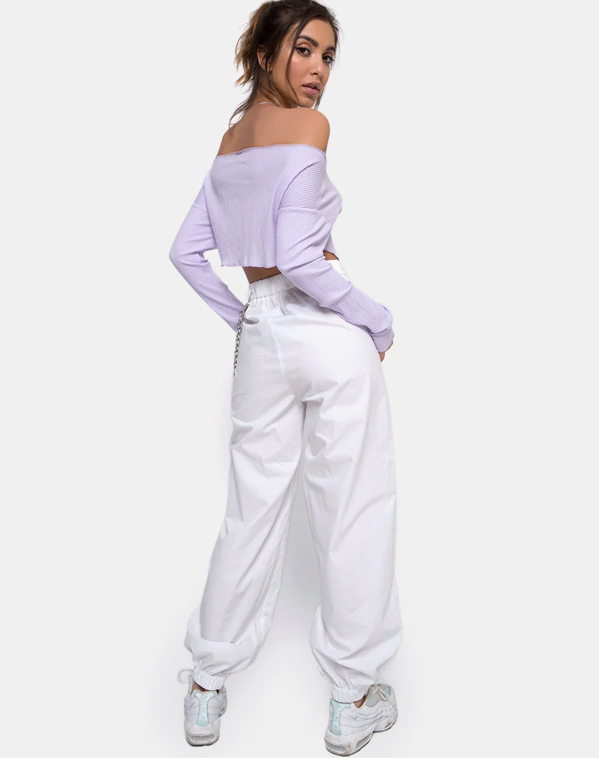 Moss Crop Jumper in Lilac Rib - Image 4