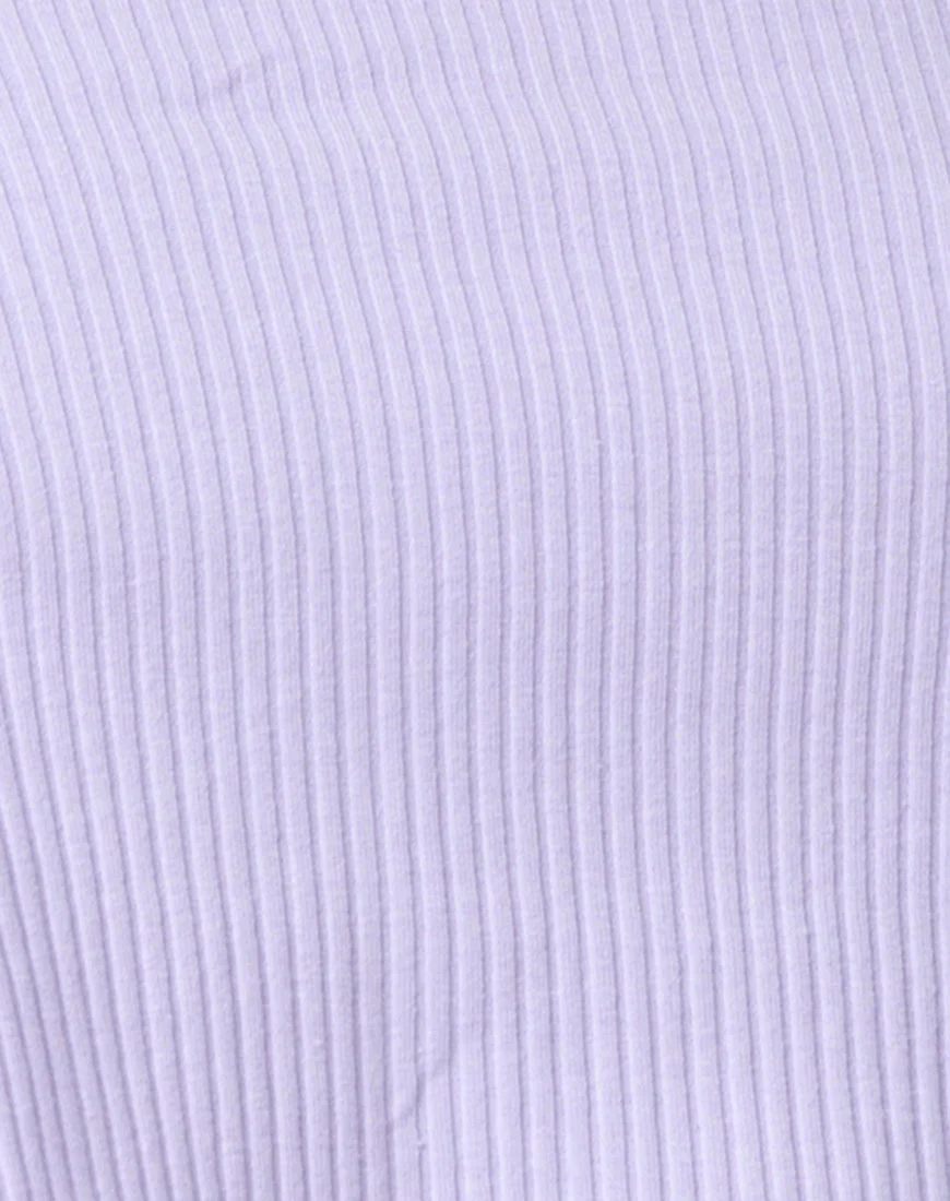 Moss Crop Jumper in Lilac Rib - Image 5