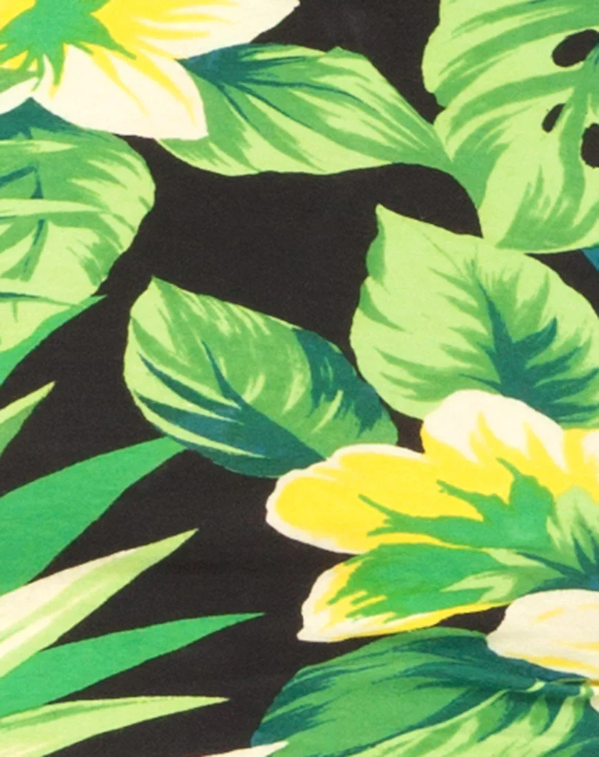 Motel Folly Strappy Crop Top in Tropical Hawaii Green - Image 5
