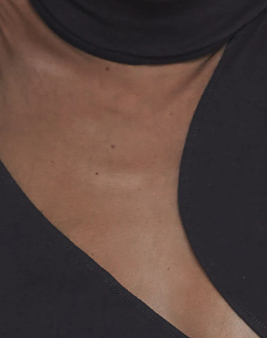 Motel Tempo Mesh Panel Crop Top in Black - Image 5