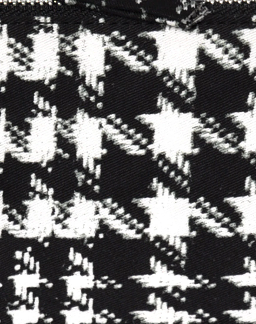Motel Zip Mini Pencil Case in Hounds Tooth Black and White - Image 3