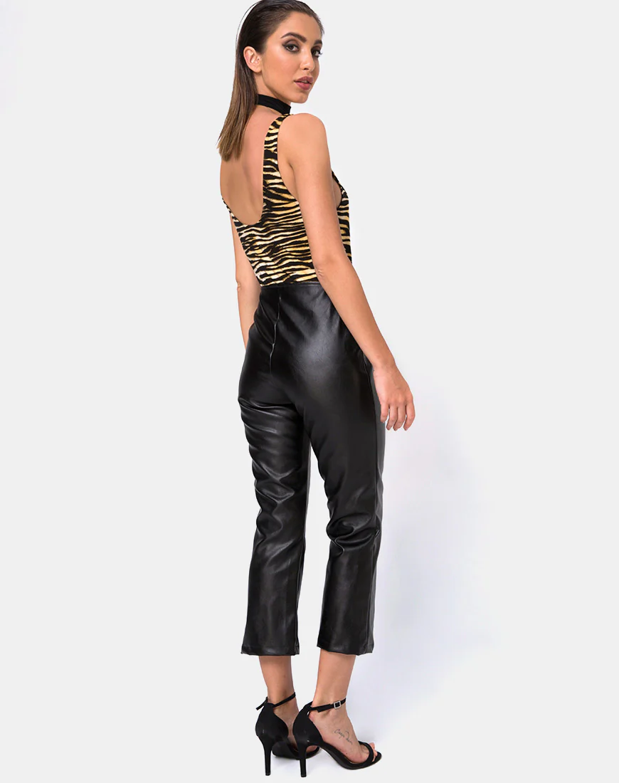 Moto Pants in Vegan Leather Black - Image 2