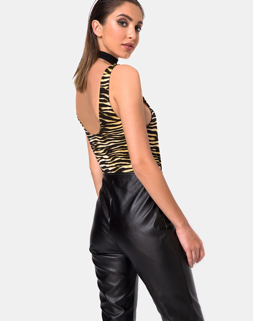 Moto Pants in Vegan Leather Black - Image 4