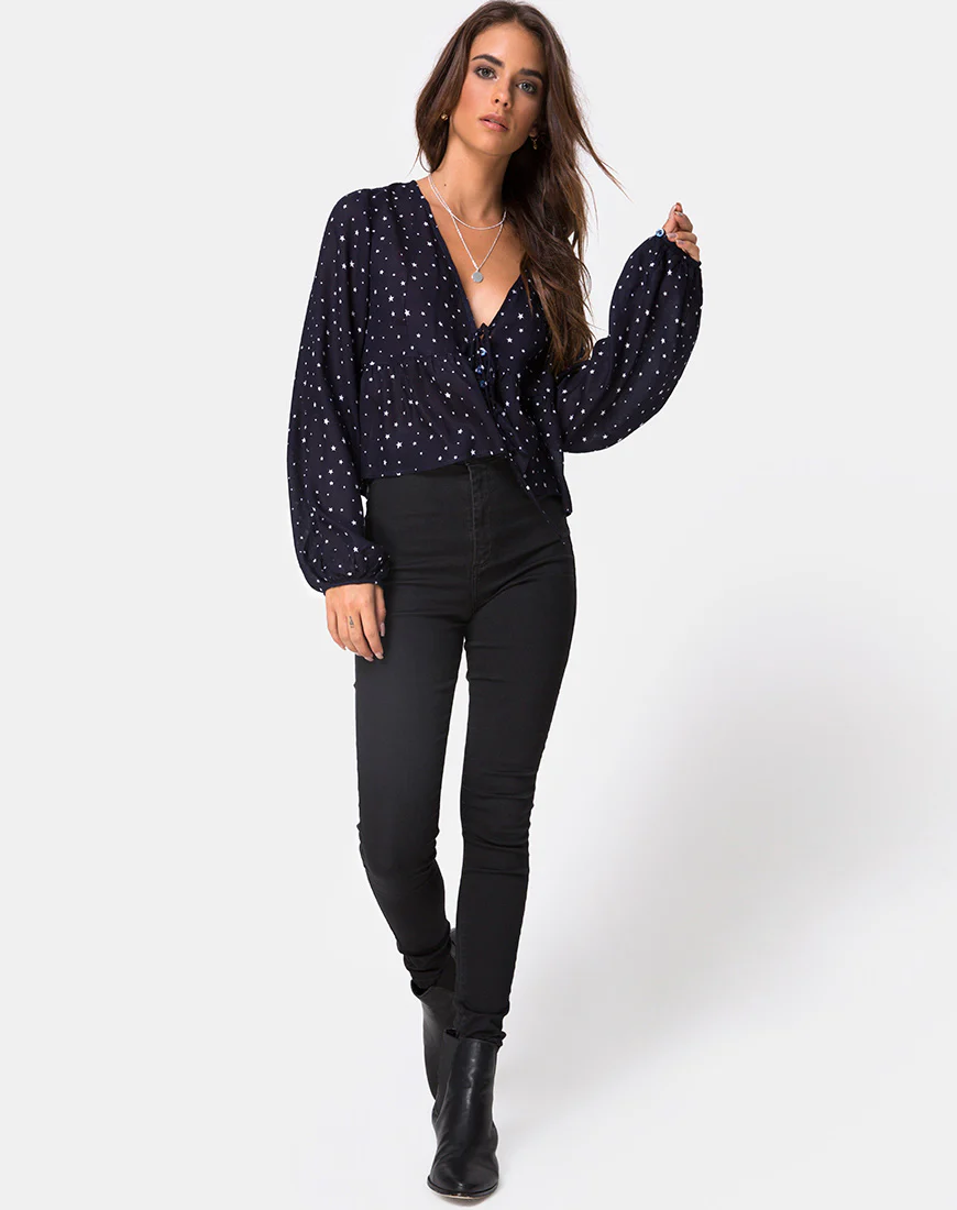 Mousye Top in Stars Struck Navy - Image 3