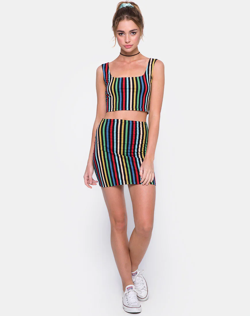 Mucell Crop Top in P.E Stripe - Image 3