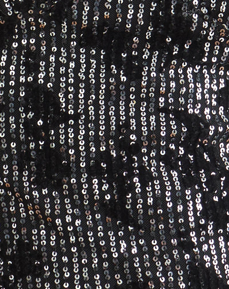 Mulya Cami Top in Floral Sequin Black - Image 6