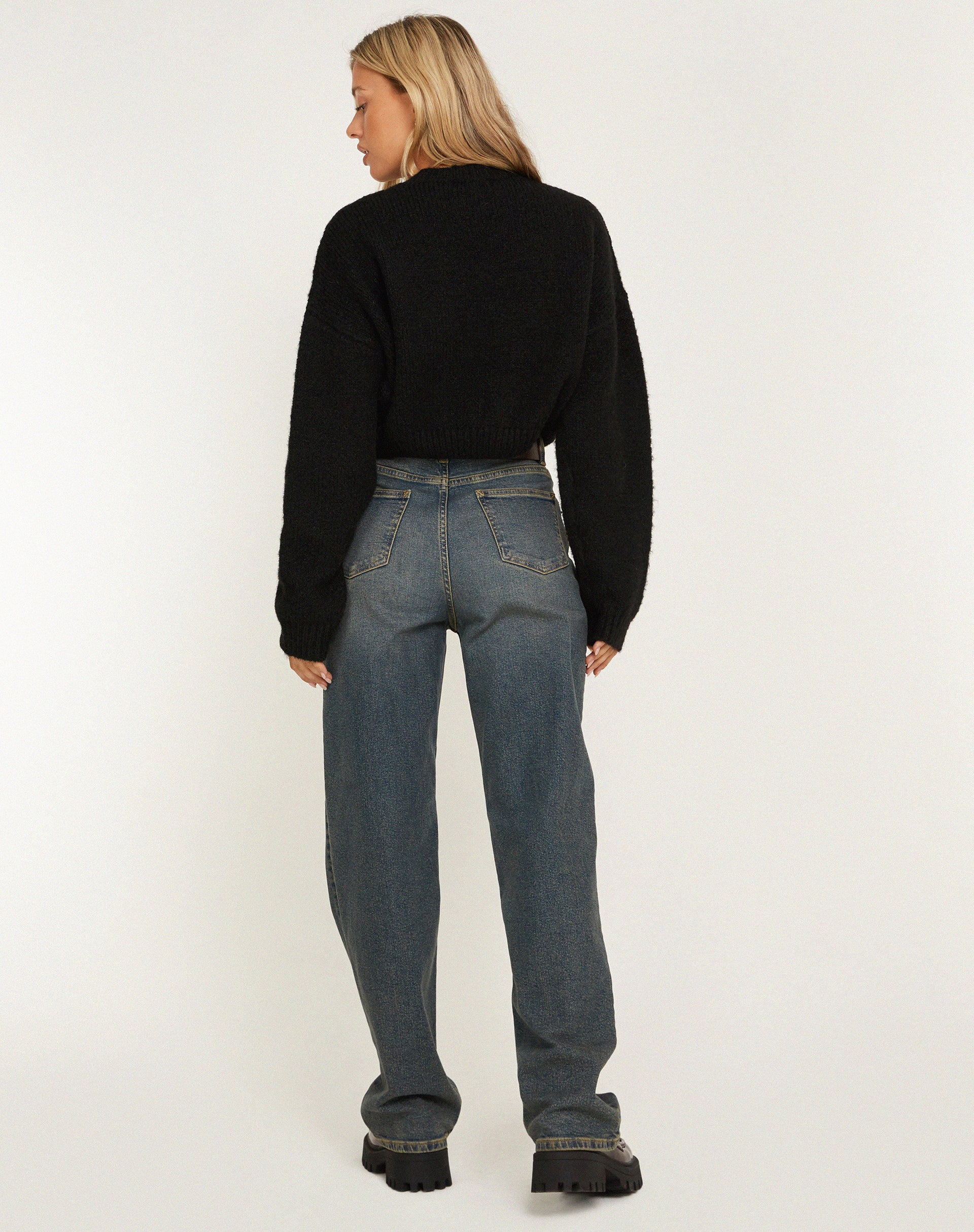 Munella Knitted Jumper in Black - Image 3
