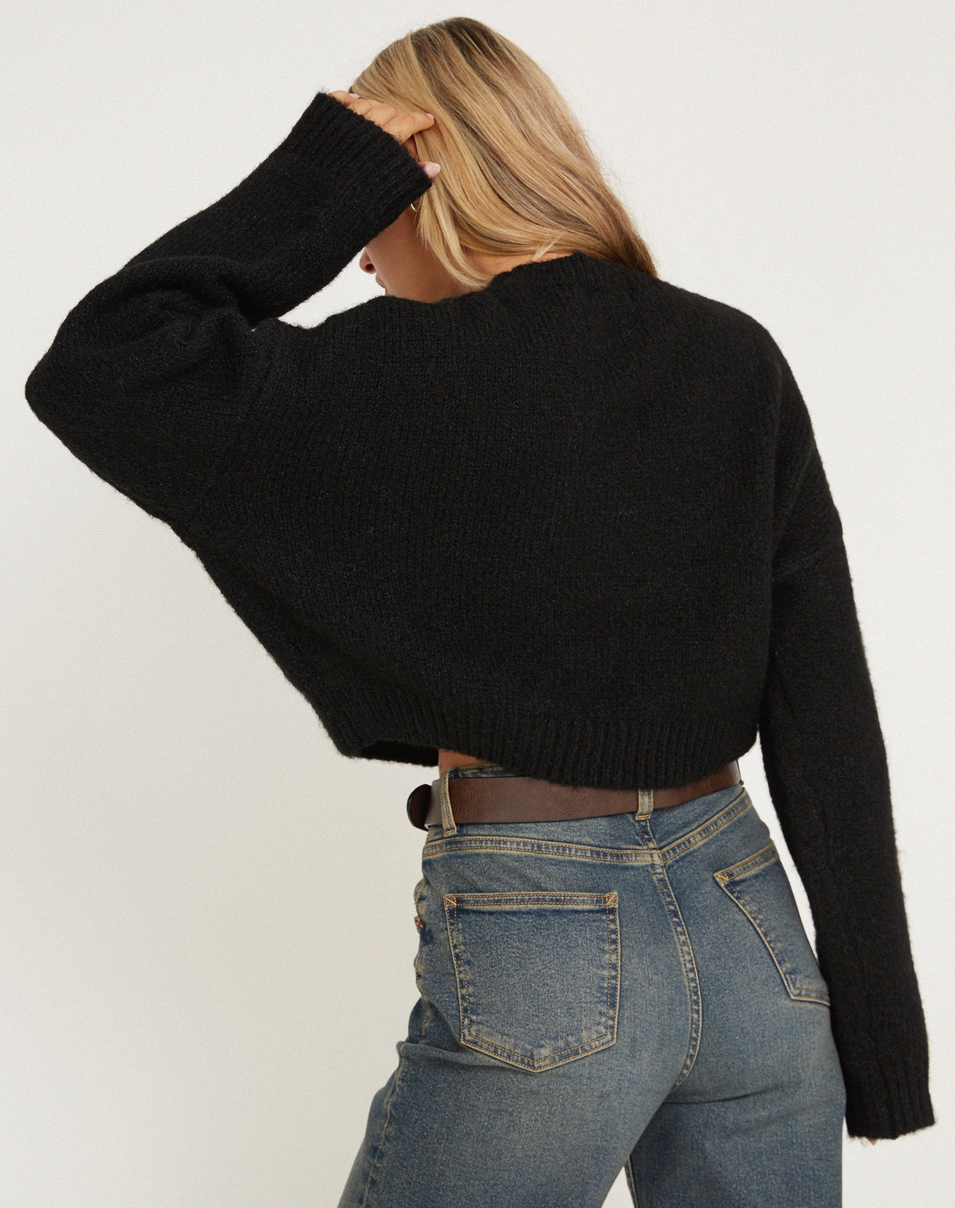 Munella Knitted Jumper in Black - Image 5