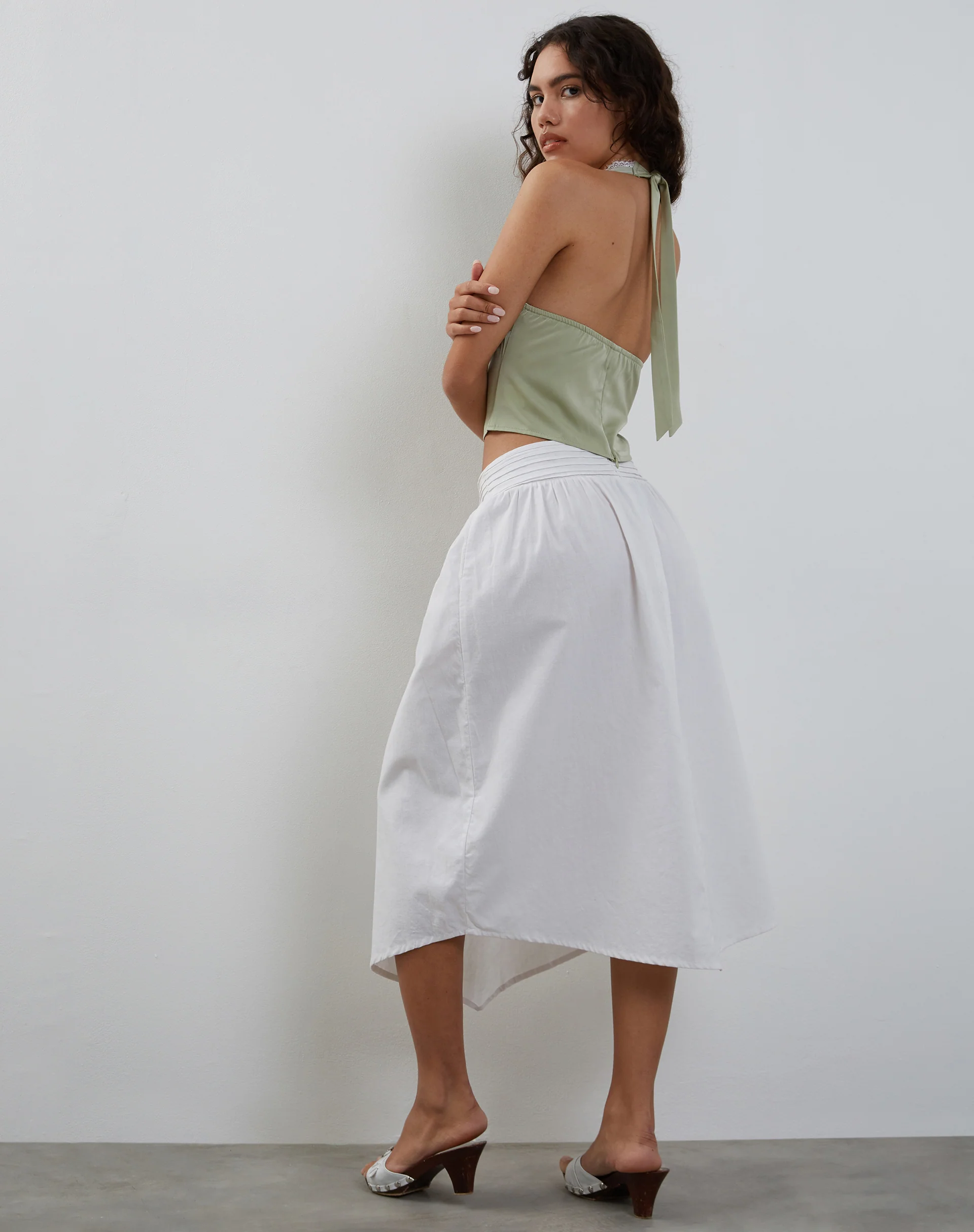 Mutsuki Halterneck Top in Satin Mint - Image 5