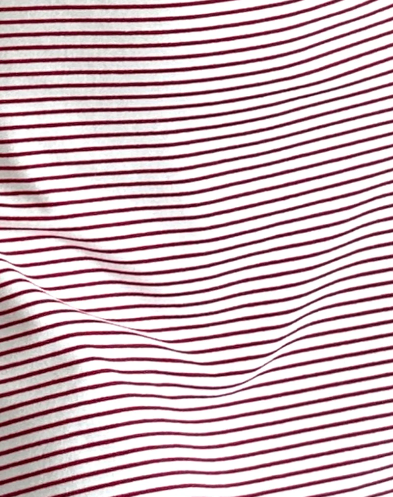Muzuki Jersey Mini Dress in Red and White Stripe - Image 5