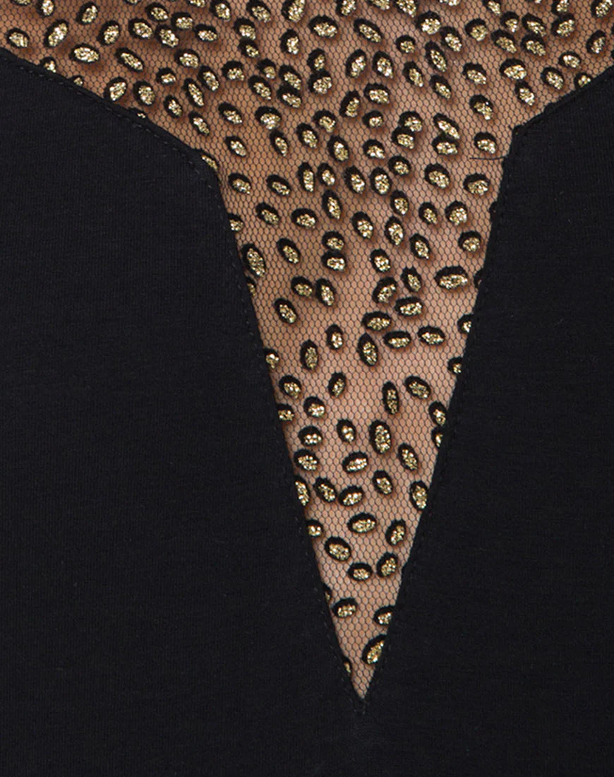 Myla Bodice in Glitter Net Animal Black - Image 5