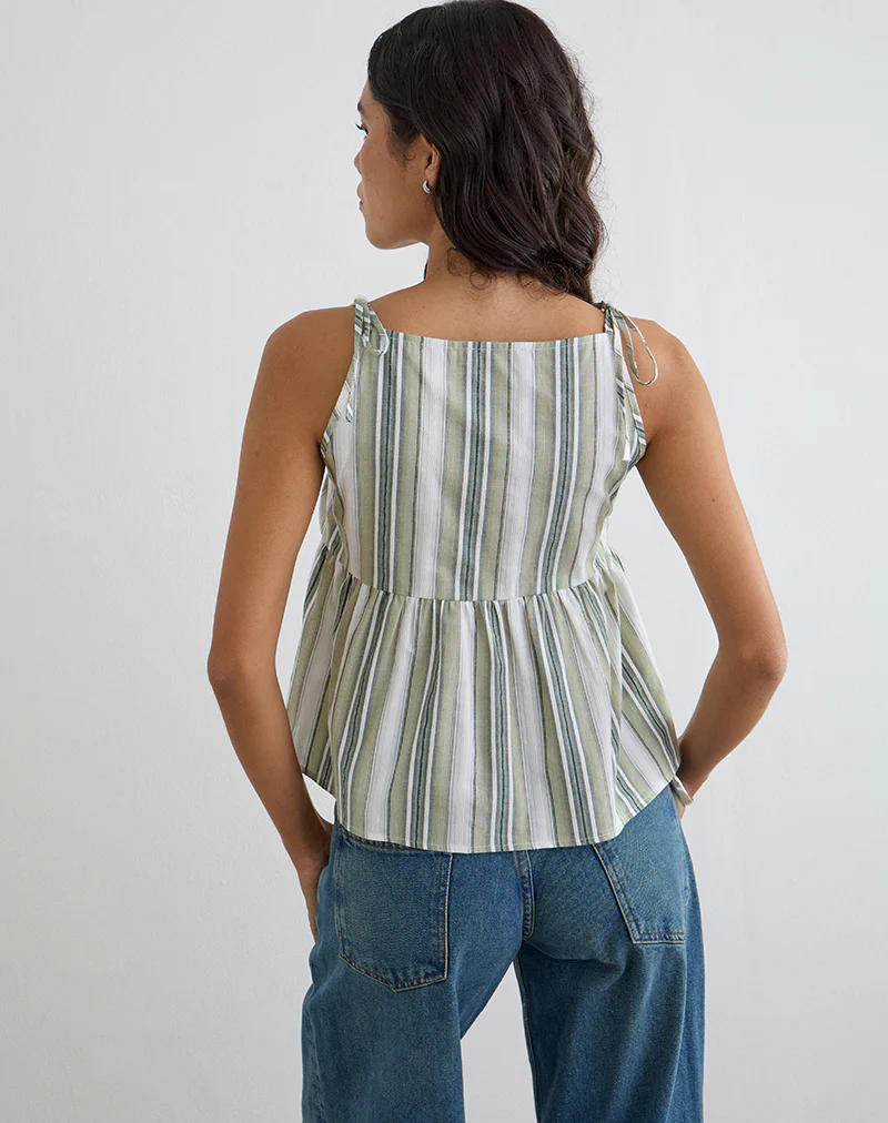Myles Top in Sage Stripe - Image 3