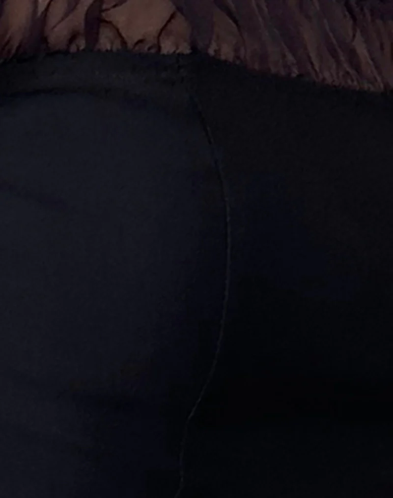 Naaji Chiffon Frill Bardot Top in Black - Image 6