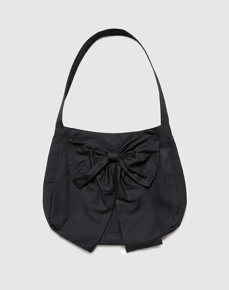 Nagi Bag in Black with Black Bow - Image 2