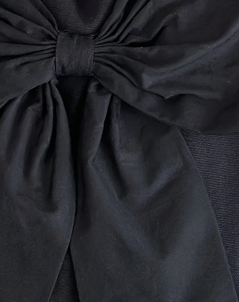Nagi Bag in Black with Black Bow - Image 4