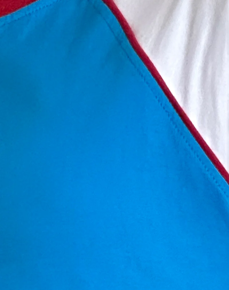 Nagita Racer Top in Aqua Blue with Red Binding - Image 6