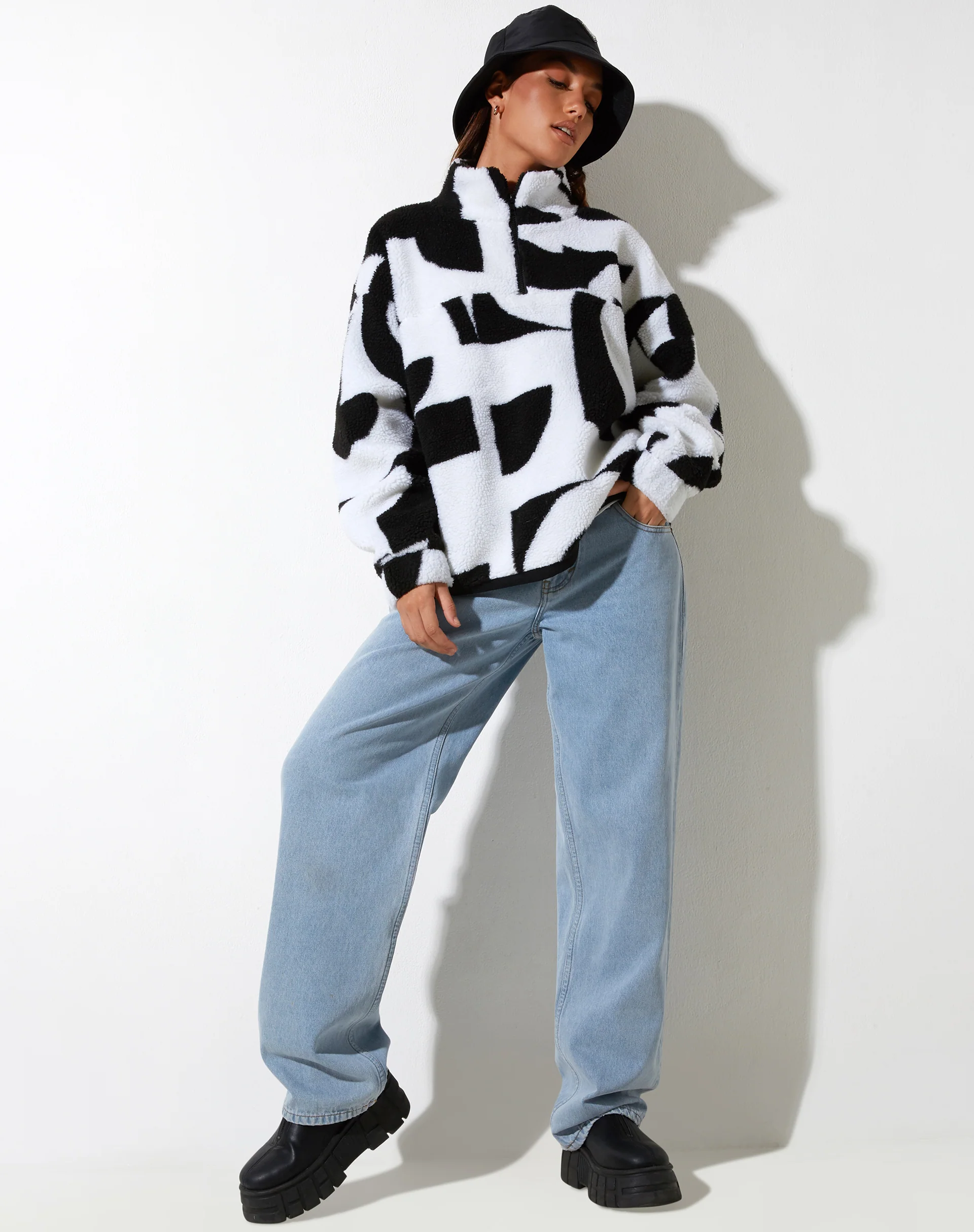 Naira Jacket in Geo Black and White - Image 4