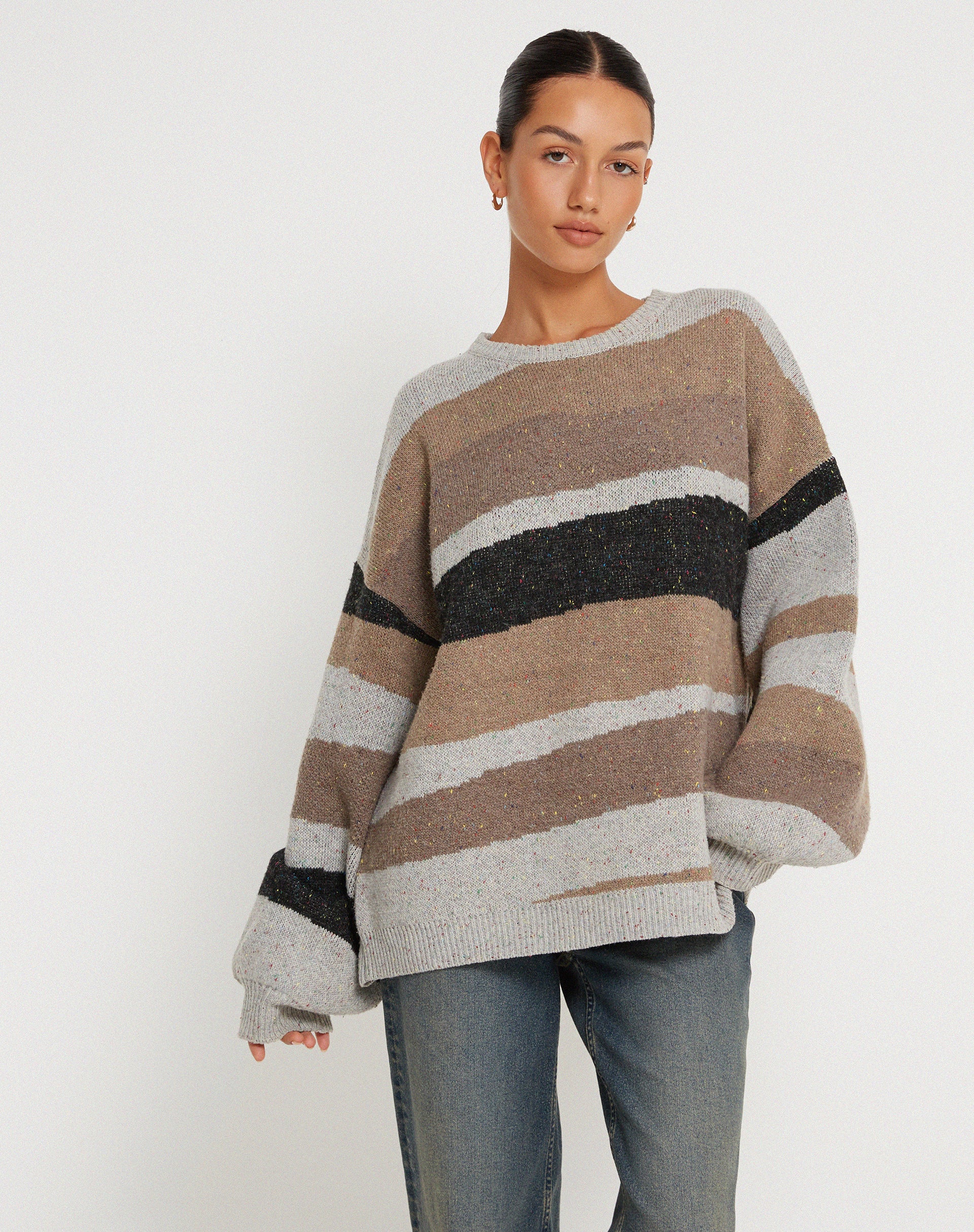 Namari Jumper in Abstract Grey and Tan - Image 6