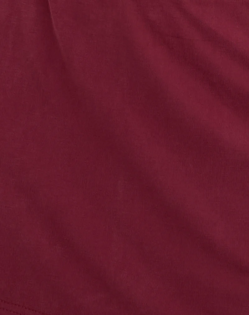 Namya Mini Skort in Cupro Burgundy - Image 6