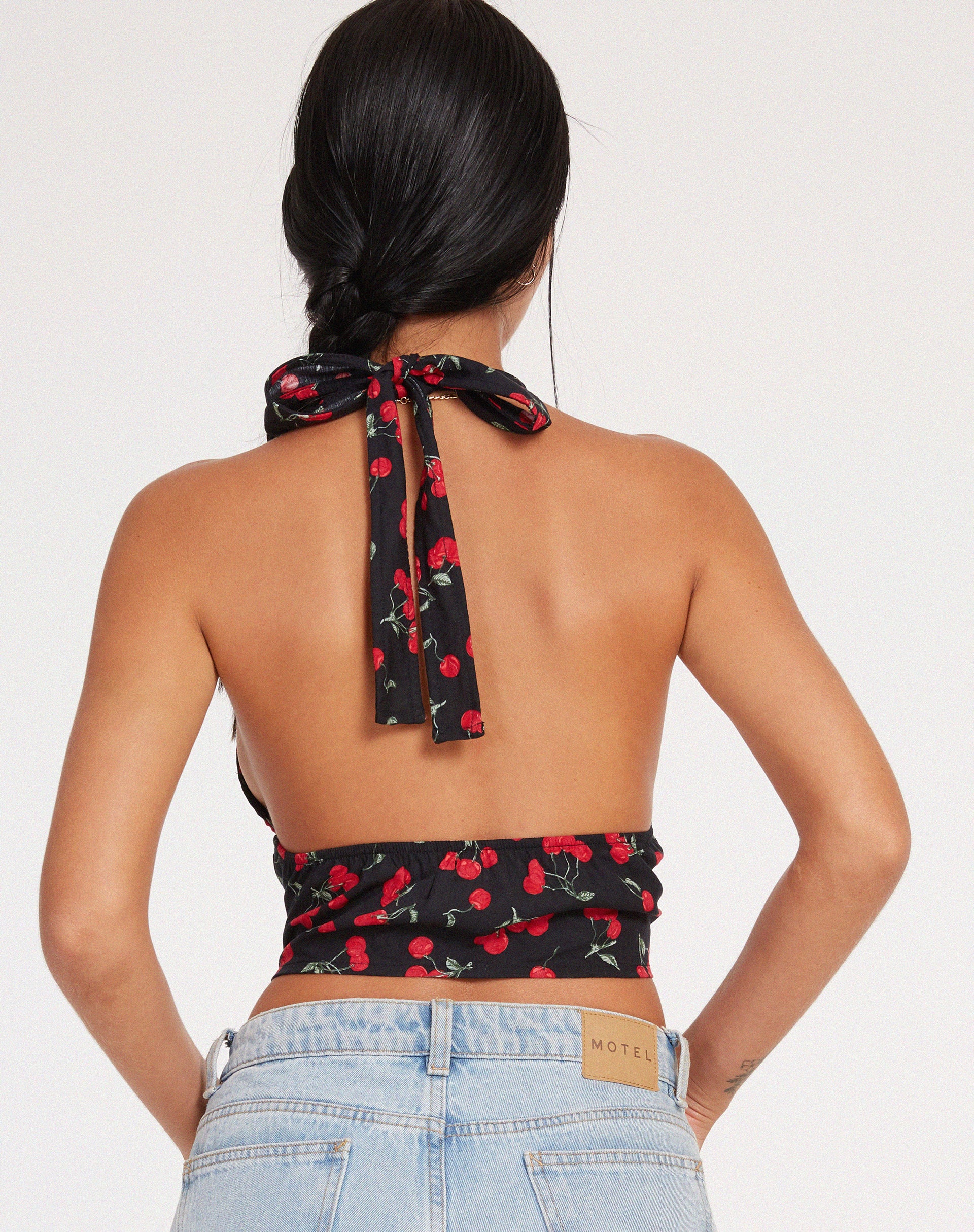 Nanda Crop Top in Cherries Black - Image 2