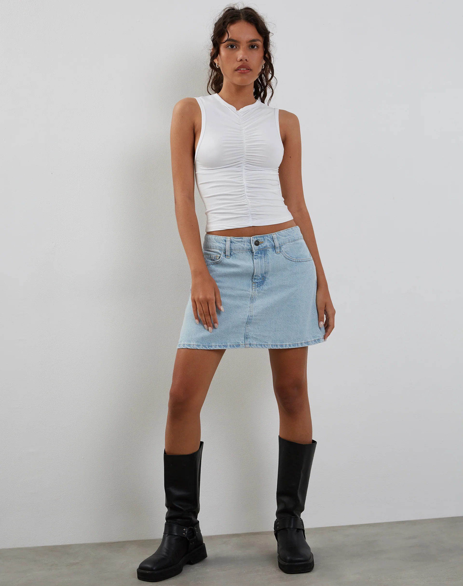 Naoko Ruched Top in White - Image 2