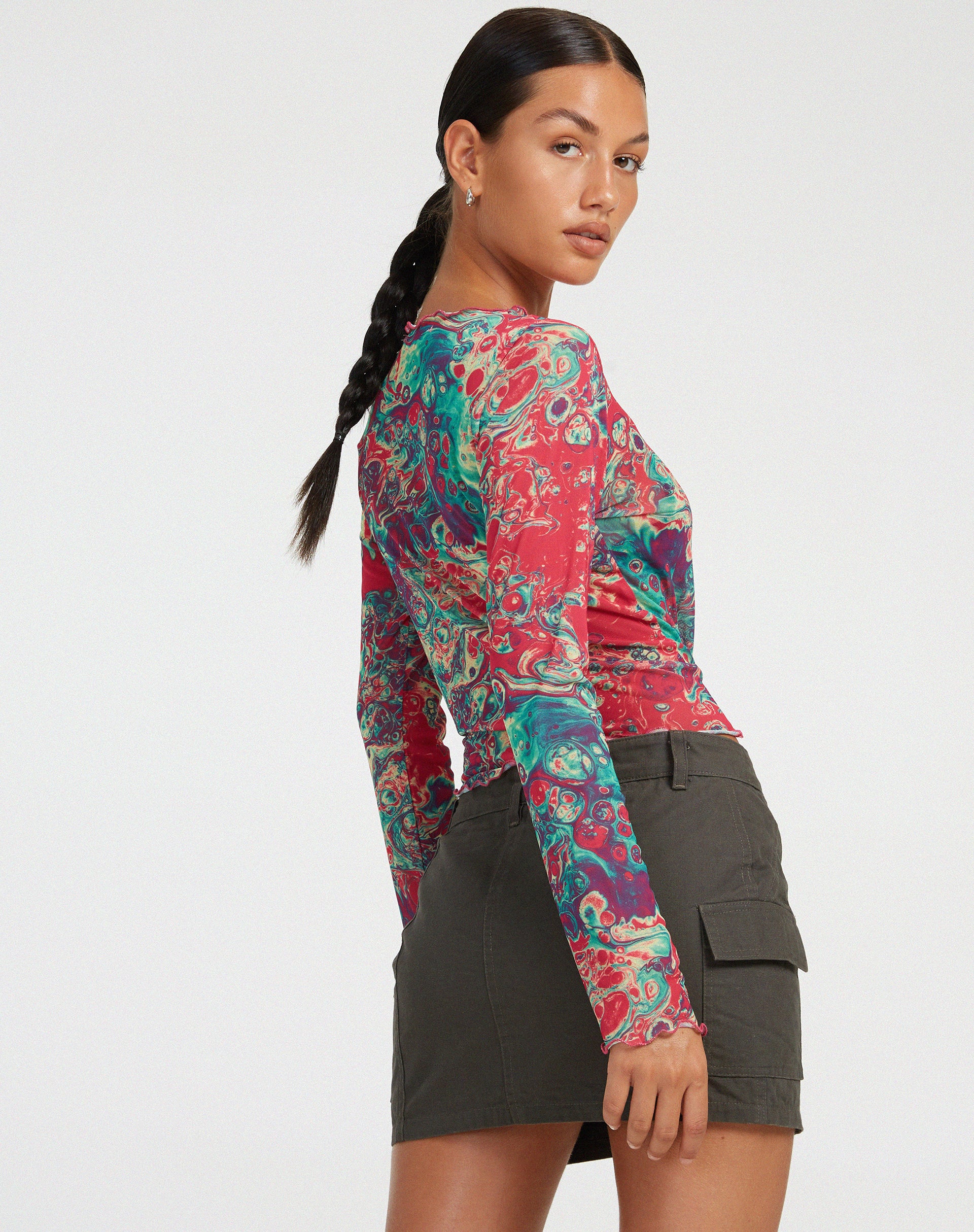 Narita Long Sleeve Top in Festival Print - Image 2