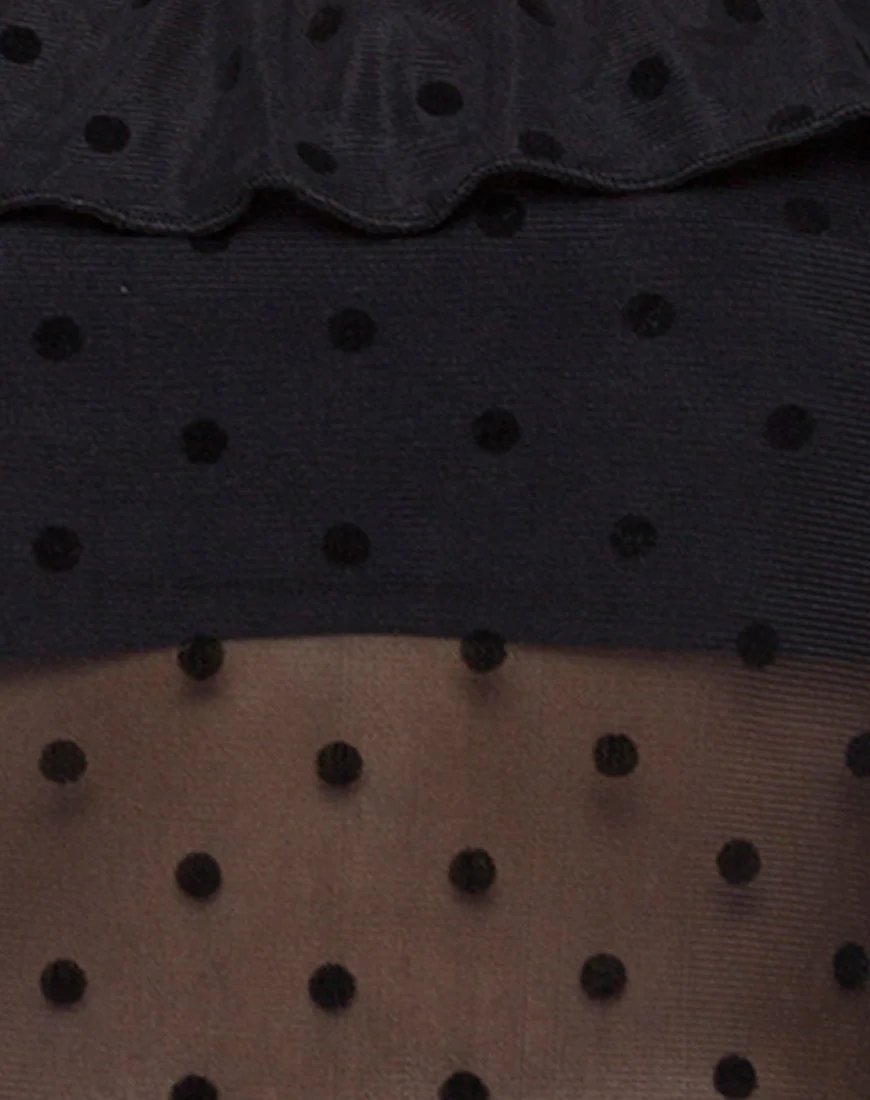 Natalia Off The Shoulder Bodice in Polka Net Black - Image 5