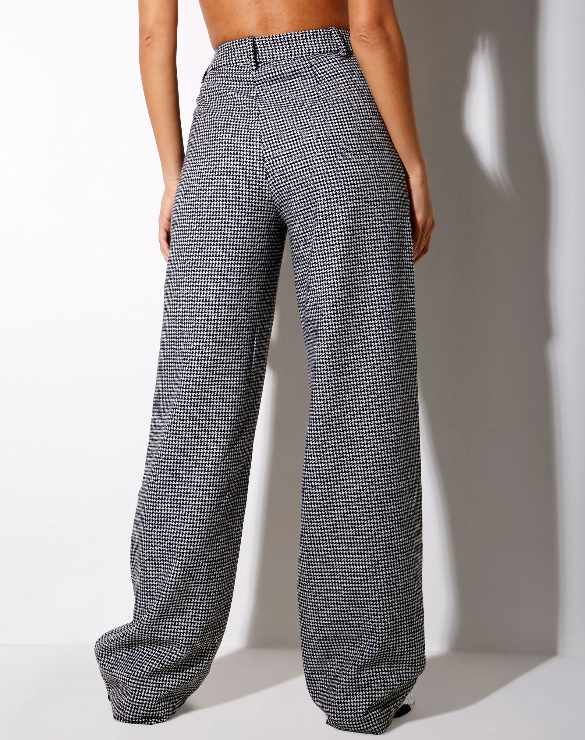 Natania Trouser in Dogtooth Black and White - Image 4